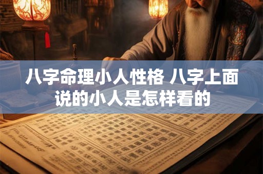 八字命理小人性格 八字上面说的小人是怎样看的 八字命理小人性格 八字上面说的小人是怎样看的
