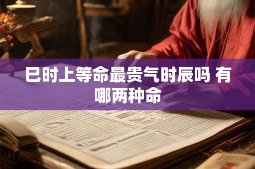巳时上等命最贵气时辰吗 有哪两种命