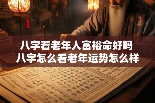 八字看老年人富裕命好吗 八字怎么看老年运势怎么样 