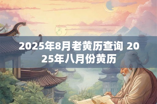 2025年8月老黄历查询 2025年八月份黄历 2025年8月老黄历查询 2025年八月份黄历