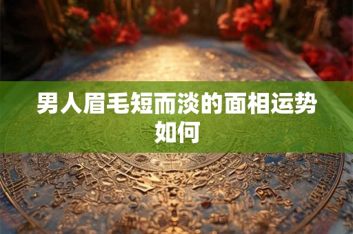 男人眉毛短而淡的面相运势如何 男人眉毛短而淡的面相运势如何