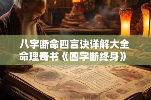 八字断命四言诀详解大全 命理奇书《四字断终身》 1-12 八字断命四言诀详解大全 命理奇书《四字断终身》 1-12