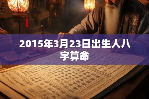 2015年3月23日出生人八字算命 2015年3月23日出生人八字算命