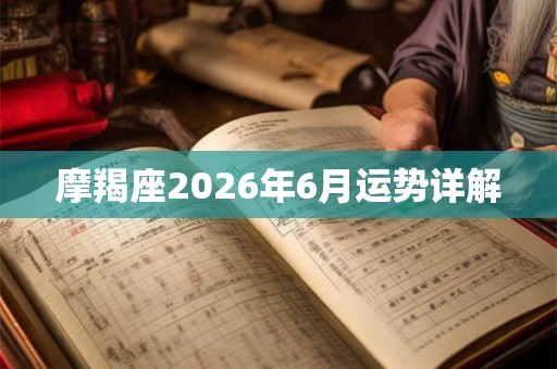 摩羯座2026年6月运势详解 摩羯座2026年6月运势详解