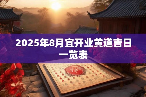 2025年8月宜开业黄道吉日一览表 2025年8月宜开业黄道吉日一览表