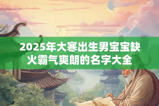 2025年大寒出生男宝宝缺火霸气爽朗的名字大全 2025年大寒出生男宝宝缺火霸气爽朗的名字大全