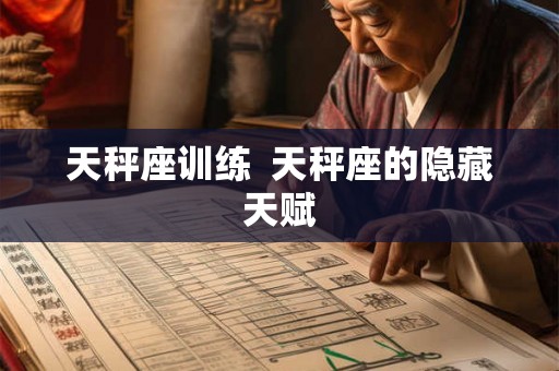 天秤座训练 天秤座的隐藏天赋 天秤座训练 天秤座的隐藏天赋