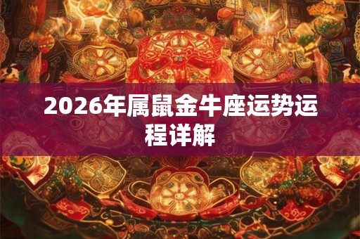 2026年属鼠金牛座运势运程详解