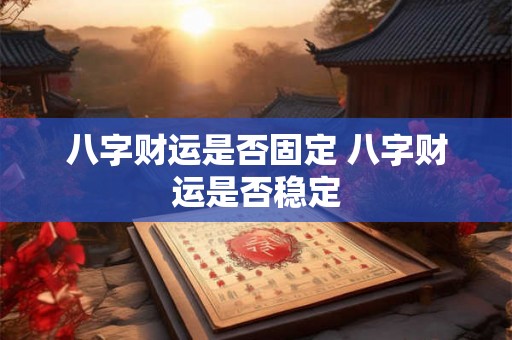 八字财运是否固定 八字财运是否稳定