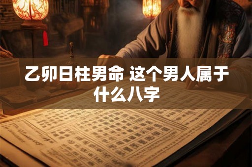 乙卯日柱男命 这个男人属于什么八字 乙卯日柱男命 这个男人属于什么八字