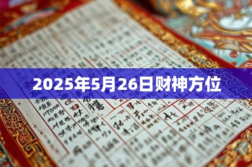 2025年5月26日财神方位 2025年5月26日财神方位