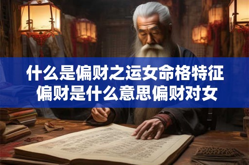 什么是偏财之运女命格特征 偏财是什么意思偏财对女命的影