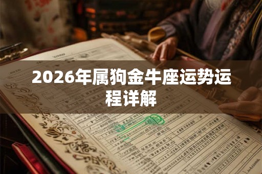2026年属狗金牛座运势运程详解