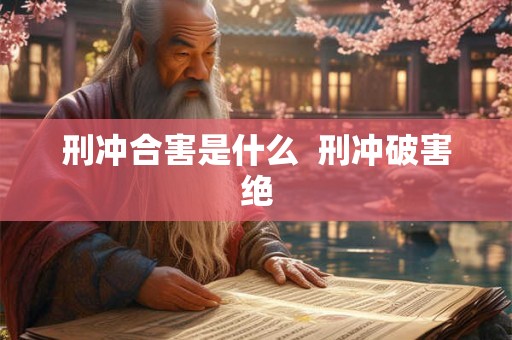 刑冲合害是什么 刑冲破害绝 刑冲合害是什么 刑冲破害绝
