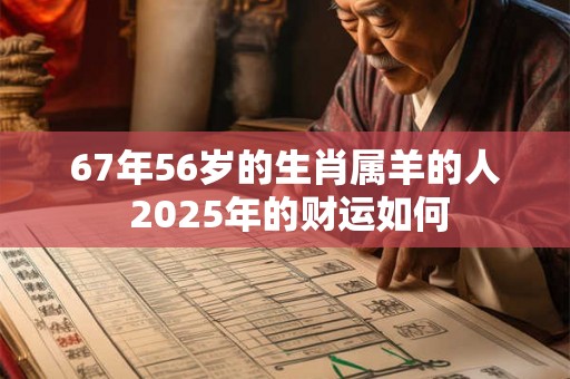 67年56岁的生肖属羊的人 2025年的财运如何