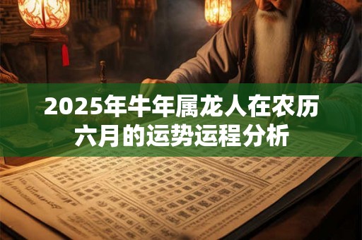 2025年牛年属龙人在农历六月的运势运程分析 2025年牛年属龙人在农历六月的运势运程分析