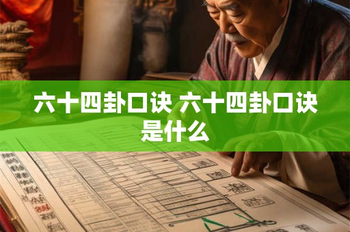 六十四卦口诀 六十四卦口诀是什么 六十四卦口诀 六十四卦口诀是什么