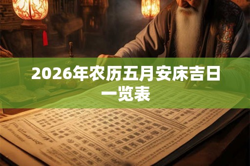 2026年农历五月安床吉日一览表