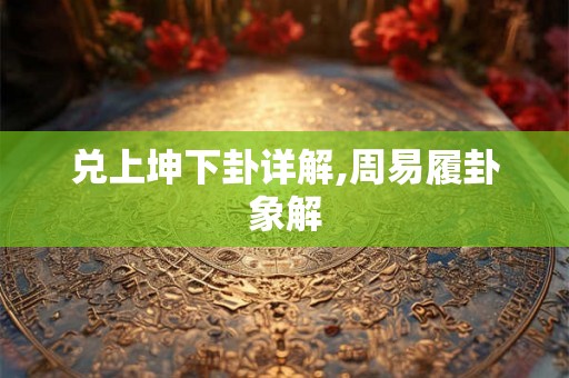 兑上坤下卦详解,周易履卦象解 兑上坤下卦详解,周易履卦象解