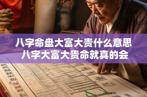 八字命盘大富大贵什么意思 八字大富大贵命就真的会大富大贵吗 