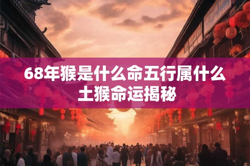 68年猴是什么命五行属什么 土猴命运揭秘 68年猴是什么命五行属什么 土猴命运揭秘