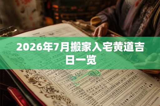 2026年7月搬家入宅黄道吉日一览 2026年7月搬家入宅黄道吉日一览