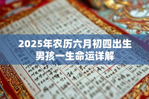 2025年农历六月初四出生男孩一生命运详解 2025年农历六月初四出生男孩一生命运详解