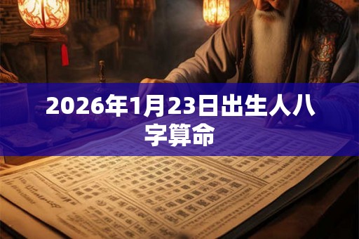 2026年1月23日出生人八字算命 2026年1月23日出生人八字算命