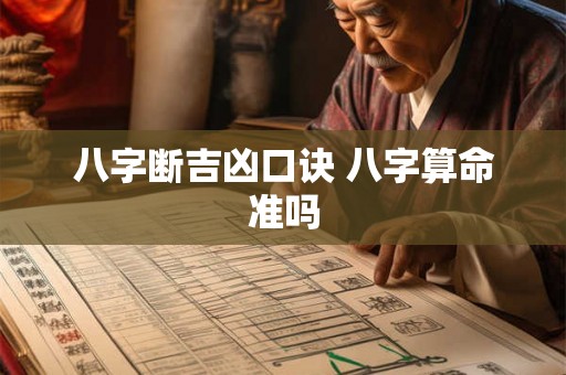 八字断吉凶口诀 八字算命准吗 八字断吉凶口诀 八字算命准吗