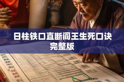日柱铁口直断阎王生死口诀完整版 日柱铁口直断阎王生死口诀完整版