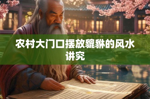 农村大门口摆放貔貅的风水讲究
