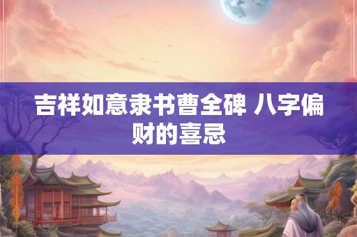 吉祥如意隶书曹全碑 八字偏财的喜忌 吉祥如意隶书曹全碑 八字偏财的喜忌