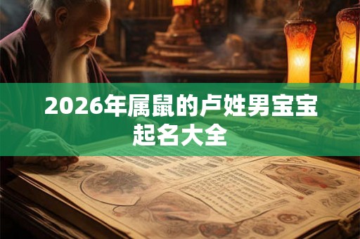 2026年属鼠的卢姓男宝宝起名大全