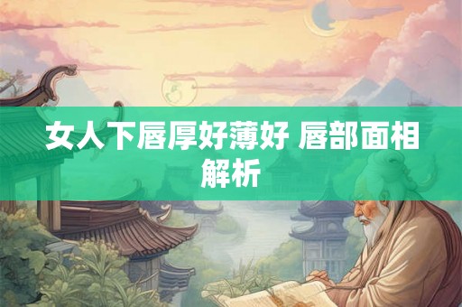 女人下唇厚好薄好 唇部面相解析