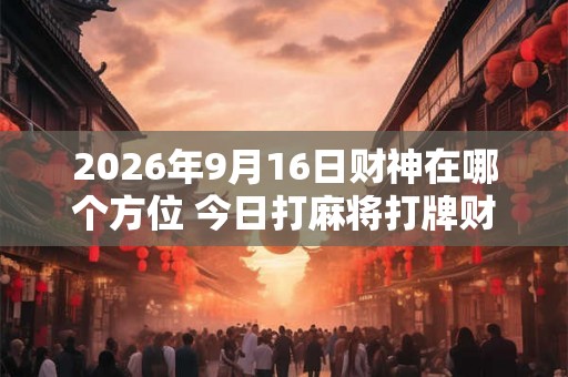 2026年9月16日财神在哪个方位 今日打麻将打牌财运方位 2026年9月16日财神在哪个方位 今日打麻将打牌财运方位