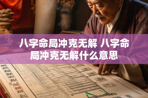 八字命局冲克无解 八字命局冲克无解什么意思 八字命局冲克无解 八字命局冲克无解什么意思