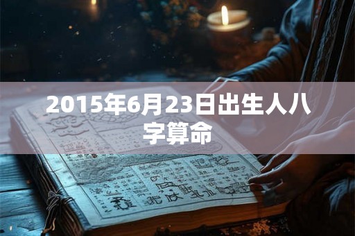 2015年6月23日出生人八字算命
