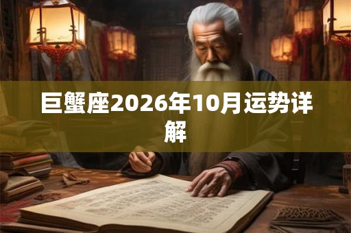 巨蟹座2026年10月运势详解
