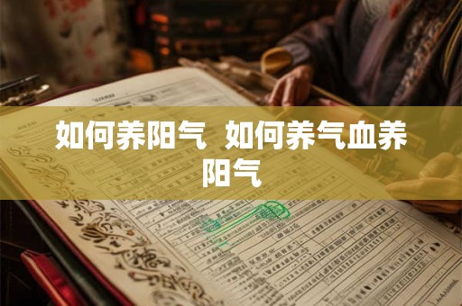如何养阳气  如何养气血养阳气