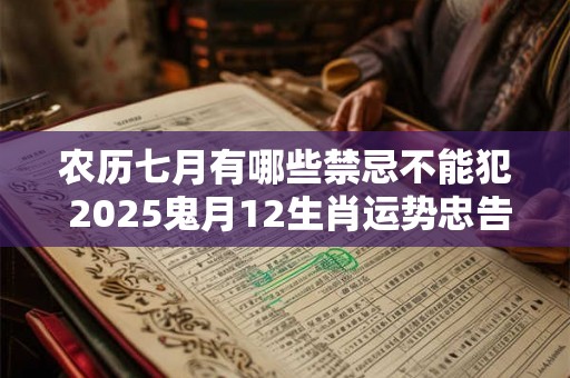 农历七月有哪些禁忌不能犯 2025鬼月12生肖运势忠告 农历七月有哪些禁忌不能犯 2025鬼月12生肖运势忠告