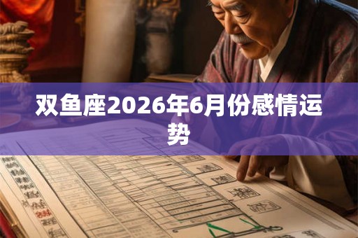 双鱼座2026年6月份感情运势 双鱼座2026年6月份感情运势