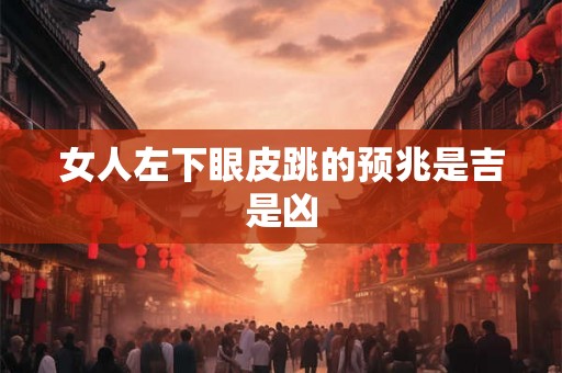女人左下眼皮跳的预兆是吉是凶 女人左下眼皮跳的预兆是吉是凶
