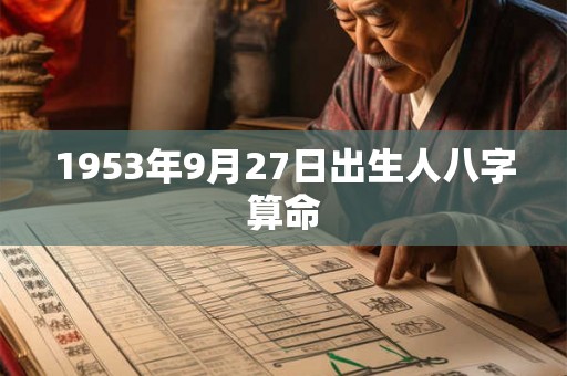 1953年9月27日出生人八字算命