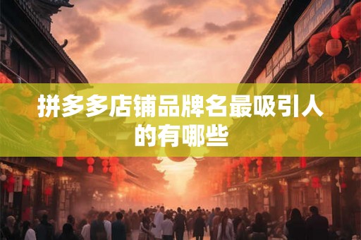 拼多多店铺品牌名最吸引人的有哪些 拼多多店铺品牌名最吸引人的有哪些