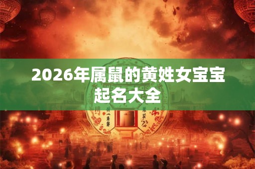 2026年属鼠的黄姓女宝宝起名大全 2026年属鼠的黄姓女宝宝起名大全