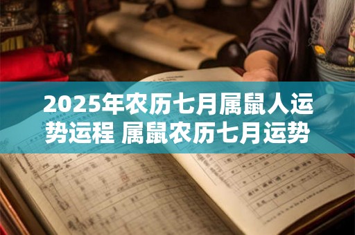 2025年农历七月属鼠人运势运程 属鼠农历七月运势好不好