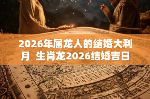 2026年属龙人的结婚大利月  生肖龙2026结婚吉日
