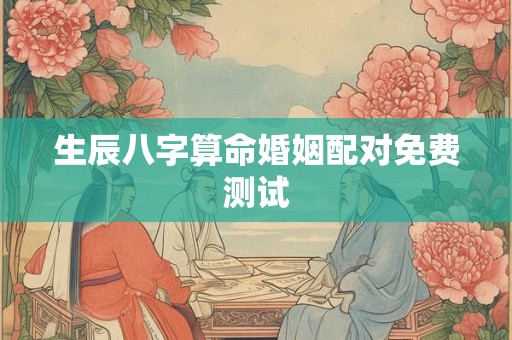 生辰八字算命婚姻配对免费测试
