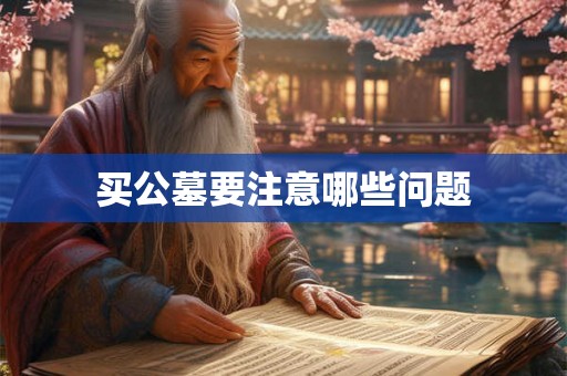 买公墓要注意哪些问题