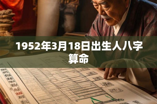 1952年3月18日出生人八字算命